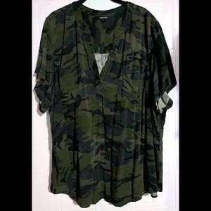 Torrid camo Harper stretch rayon SZ 5